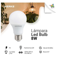 Cargar imagen en el visor de la galería, Lampara Led Blanca 8w Cálida Pack X 10 Unidades