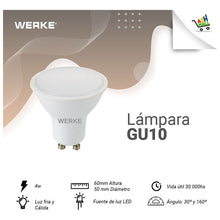 Cargar imagen en el visor de la galería, Lampara Gu10 Dicroica Led 4w Pack X 10 Unidades