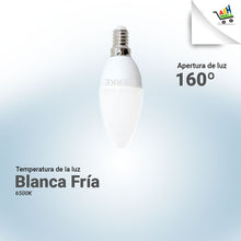 Cargar imagen en el visor de la galería, Led Vela C35 4,5w Luz Fría E14 -pack X 10 U -werke