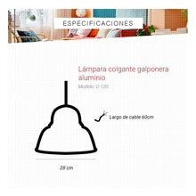 Cargar imagen en el visor de la galería, Lampara Colgante Galponera Aluminio