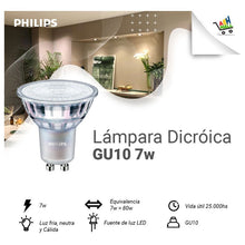 Cargar imagen en el visor de la galería, Lampara Dicroica Master Led Gu10 Philips 7-80w Dimerizable
