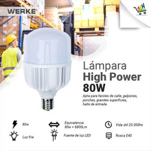 Cargar imagen en el visor de la galería, Lamparas Led Alto Poder 80w E40 Hipower Tipo T/