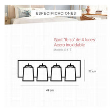 Cargar imagen en el visor de la galería, Aplique Ibiza 4 Luces Led G9 - Ovaleto - Acero Inoxidable