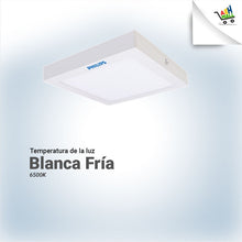 Cargar imagen en el visor de la galería, Panel Plafón De Aplicar Led Redondo Cuadrado 18w Philips