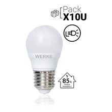 Cargar imagen en el visor de la galería, Led Gota G45 5,5w Luz Cálida Pack X 10 Unidades