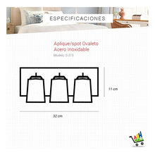 Cargar imagen en el visor de la galería, Aplique Ibiza 3 Luces Cubeto Apto Led G9 - Acero Inoxidable