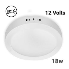 Cargar imagen en el visor de la galería, 12 Volts Panel Led 18w Redondo Aplicar Exterior Blanco Frio
