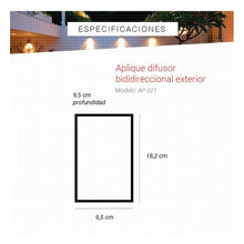 Cargar imagen en el visor de la galería, Aplique Difusor Bidireccional P/2 Luces Exterior