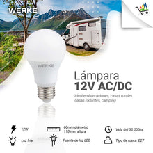 Cargar imagen en el visor de la galería, Lámpara Led 12w 12v Ac/dc Fría Werke