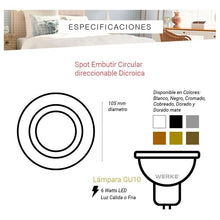 Cargar imagen en el visor de la galería, Spot Embutir Direccionable + Dicroica Gu10
