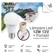 Cargar imagen en el visor de la galería, Portatil 12w 12v Dc Con Lampara Led - Werke