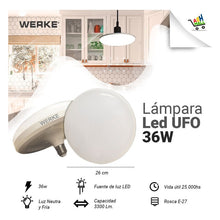 Cargar imagen en el visor de la galería, Lampara Ufo 36w Werke - Ideal Cocina Frío 6400k