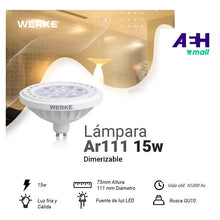 Cargar imagen en el visor de la galería, Lámpara Led Ar111 15w Dimerizable Cálida Werke