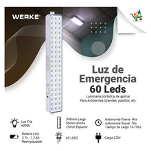 Cargar imagen en el visor de la galería, Luz De Emergencia Recargable Led 60 Leds