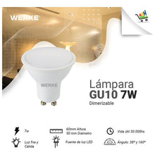 Cargar imagen en el visor de la galería, Lámpara Gu10 Led 7w Dimerizable Cálida
