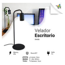 Cargar imagen en el visor de la galería, Lampara Velador De Escritorio Diseño Imola Estilo Industrial
