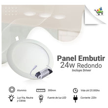 Cargar imagen en el visor de la galería, Panel Led Embutir 24w Redondo Cuadrado
