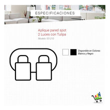 Cargar imagen en el visor de la galería, Plafón / Spot De Pared 2 Luces Con Tulipa  Para Lampara Led
