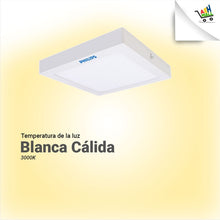 Cargar imagen en el visor de la galería, Panel Plafon De Aplicar Led Redondo Cuadrado 12w Philips
