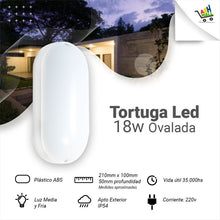 Cargar imagen en el visor de la galería, Aplique Tortuga  Led  Ovalada  18w
