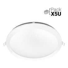 Cargar imagen en el visor de la galería, Panel Plafon Led Embutir Redondo 6w Pack X 5u
