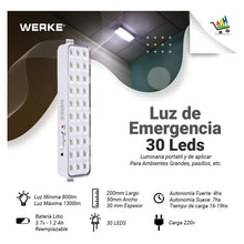 Cargar imagen en el visor de la galería, Luminaria Recargable Led 30 Leds 3.7v Lt2003 Werke
