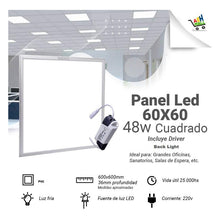 Cargar imagen en el visor de la galería, Panel Led 60x60 Cm  48w Eco Light Pack X6 Unidades
