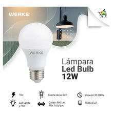 Cargar imagen en el visor de la galería, Lampara Led Blanca 12w Luz Cálida Pack X 10 U-
