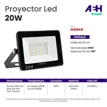 Cargar imagen en el visor de la galería, Proyector Led 20w Ultra Delgado Última Generación
