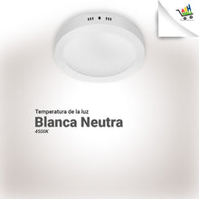 Cargar imagen en el visor de la galería, Panel Plafon  Led 12w  Aplicar Redondo 17 Cm
