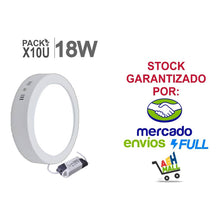 Cargar imagen en el visor de la galería, Panel Led Aplicar Redondo 18w Frio - Pack X 10u

