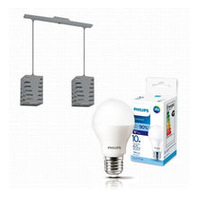 Cargar imagen en el visor de la galería, Colgante Techo  Diseño Chester 2 Luces + Foco Led
