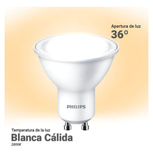 Cargar imagen en el visor de la galería, Lampara Gu10 Philips Dicroica Cálida - Fría 3.8-50w
